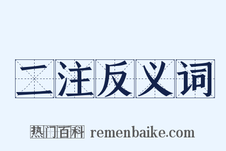 二注反义词是什么意思的图片